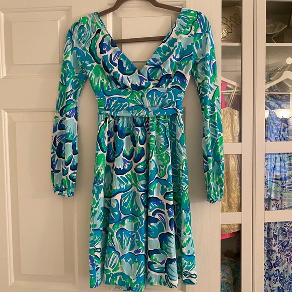 NWT Lilly Pulitzer Fleur Dress Lazy River XXS - Picture 2 of 5